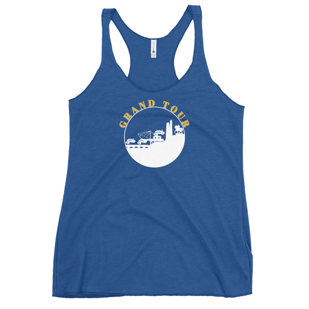 VivaTrek Cycling Tank Top Cyclists Grand Tour Racerback Tank Top for Tour de France Giro Italia La Vuelta fans in blue