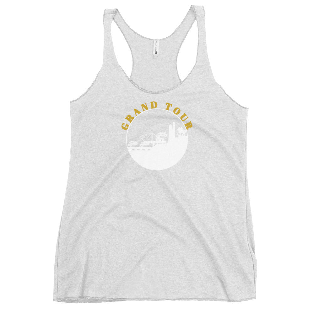 VivaTrek Cycling Tank Top Cyclists Grand Tour Racerback Tank Top for Tour de France Giro Italia La Vuelta fans in light gray