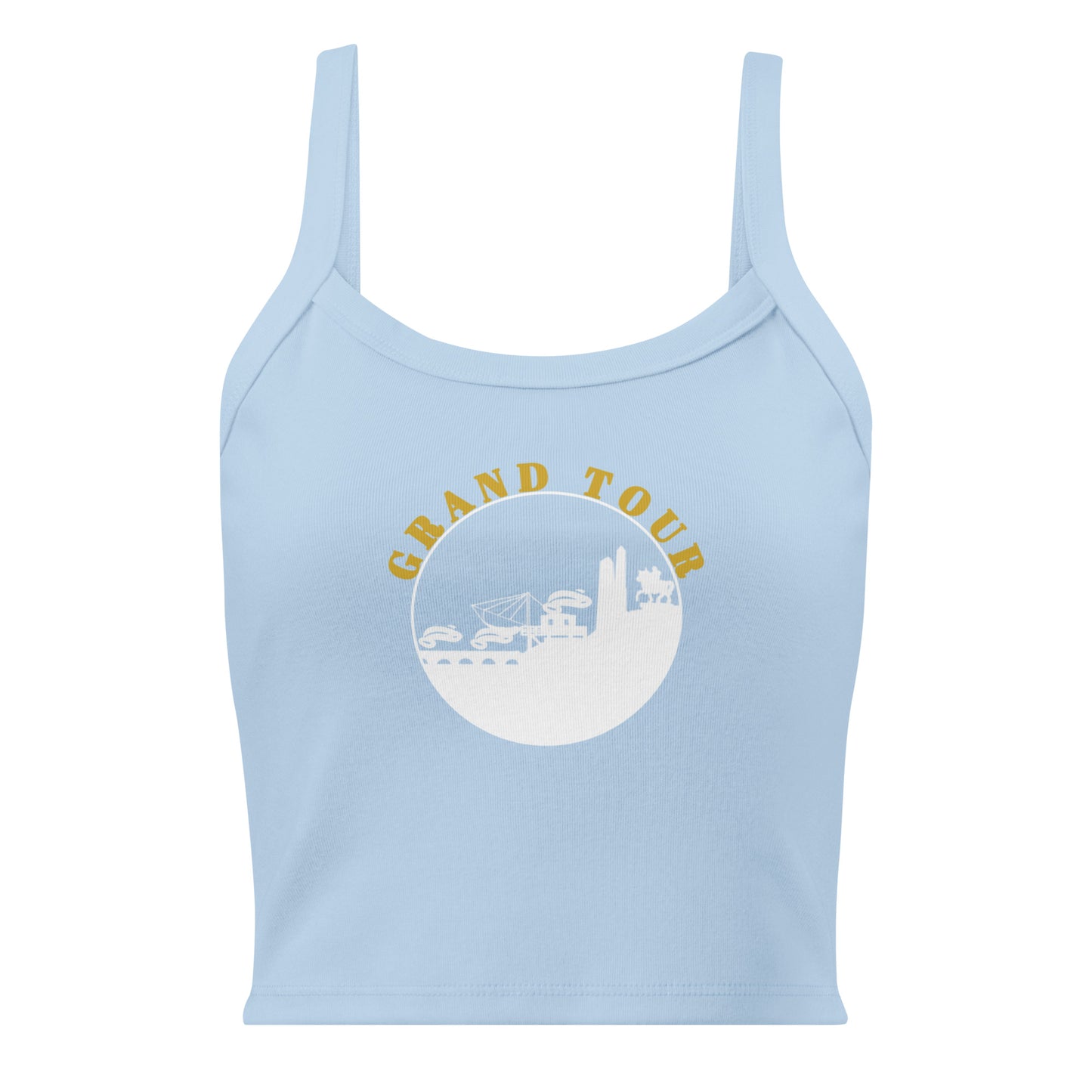 Light blue Cycling Tank Top Cyclists Grand Tour Tank Top for fans of Tour de France with graphic design