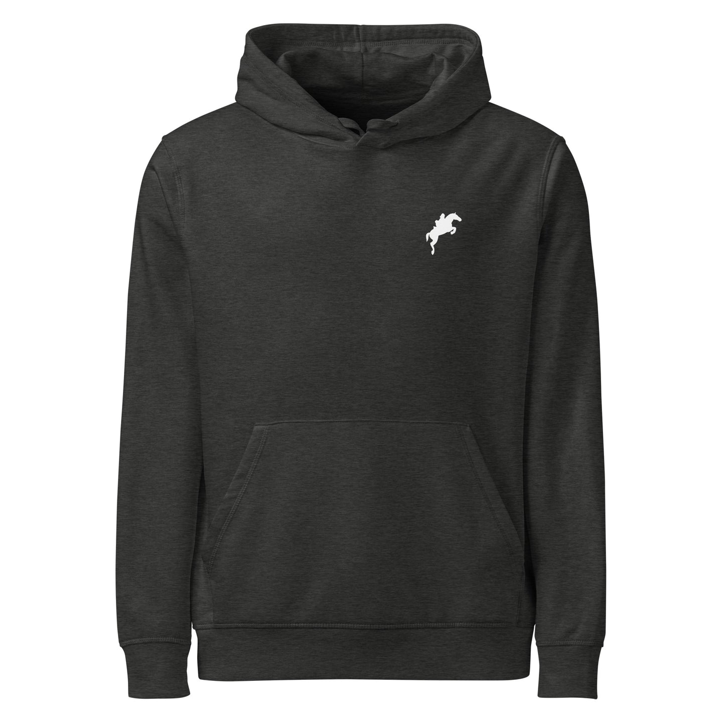 VivaTrek Equestrian Eco-Friendly Organic Hoodie for horse riders and fans in black with horse logo