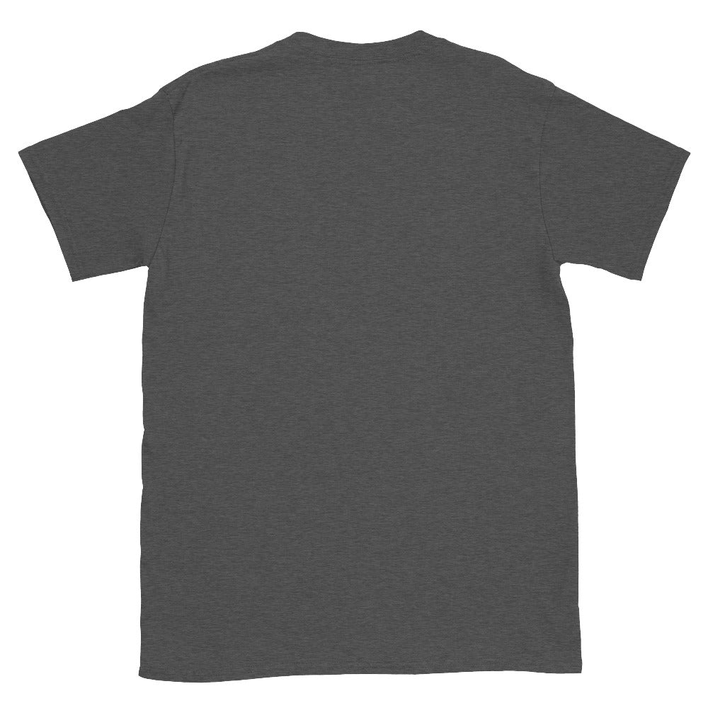 Back view of dark gray Equestrian Graphic T-Shirt for horse riding and ascot fans by VivaTrek