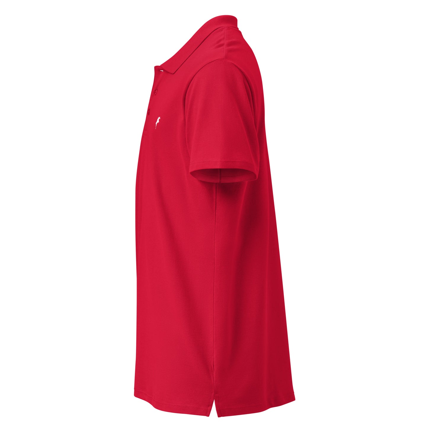 Red Equestrian Logo Polo Shirt for horse riding fans by VivaTrek with short sleeves and classic collar