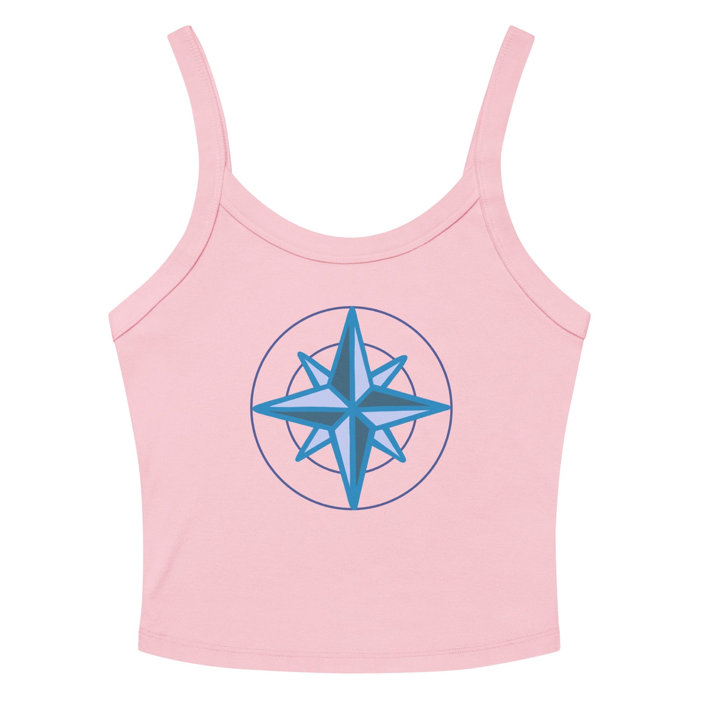 VivaTrek pink Yoga Tank Top Womens Nautical Tank Top with blue compass design sleeveless