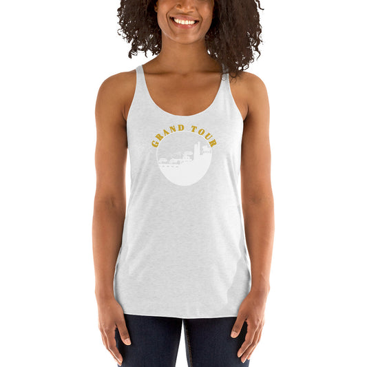 Cycling Tank Top Cyclists Grand Tour Racerback Tank Top for Tour de France Giro Italia La Vuelta fans in light gray