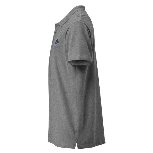 VivaTrek Dolphins Polo Shirt Mens Smart Casual Polo Shirt for marine life fans in gray side view